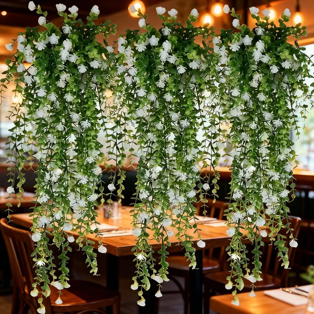 String Of Pearls Plant - 4PC Artificial Hanging Plants Fake Hanging